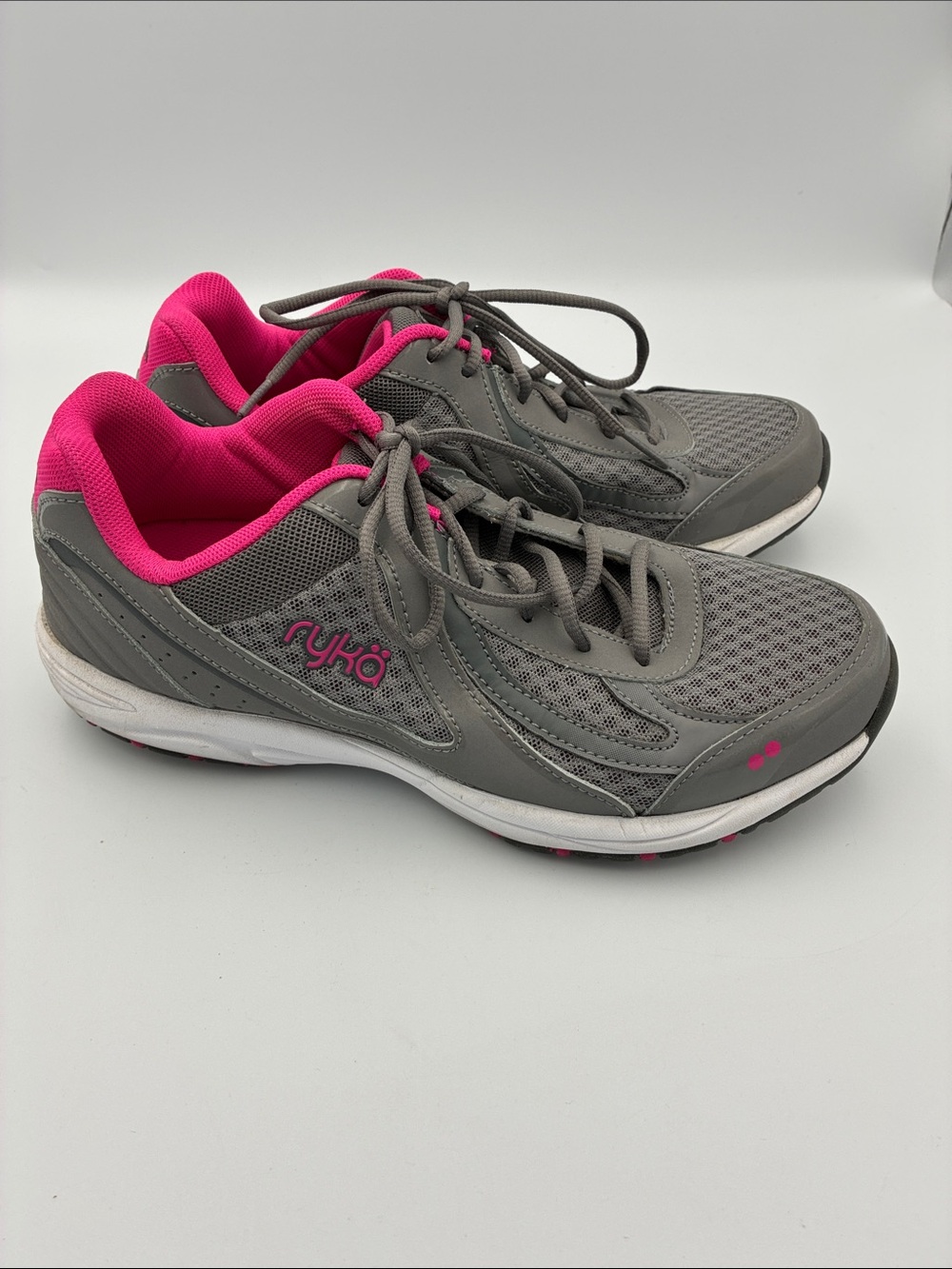 Ryka Gray Dash 3 with Pink Accent Women's Size 8W Running Walking Shoes